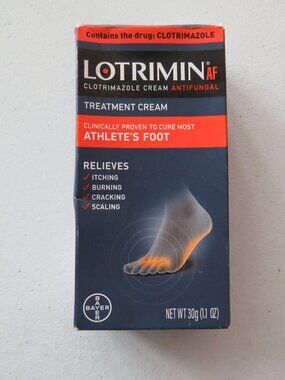 Lotrimin AF Cream for Athlete's Foot Clotrimazole 1% Antifungal Treatment 30 Gr